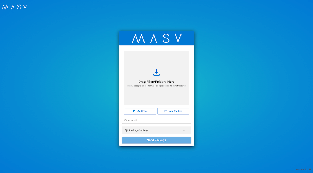 MASV Portal upload